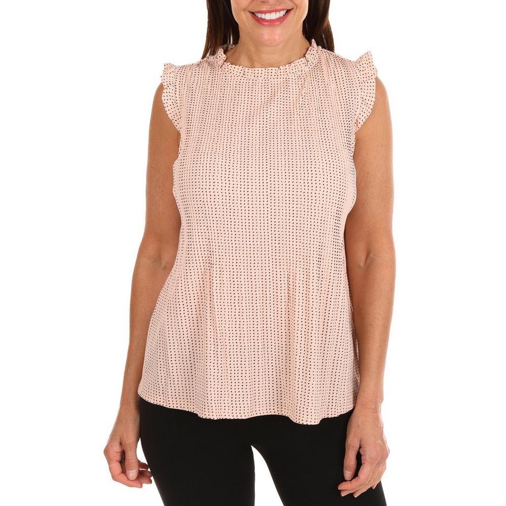 Adrianna Papell | Blush Stretch Jersey Polka Dot Top | Sz XL